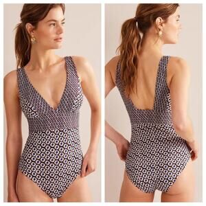 Boden Calabria One Piece Swimsuit in Dark Burgundy and Reverie - Size US 12R
